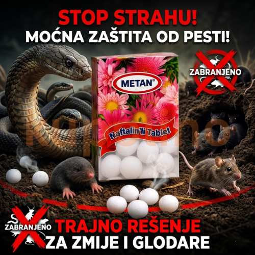 Naftalin tablete protiv Zmija, Krtica i drugih štetočina, 20 tableta